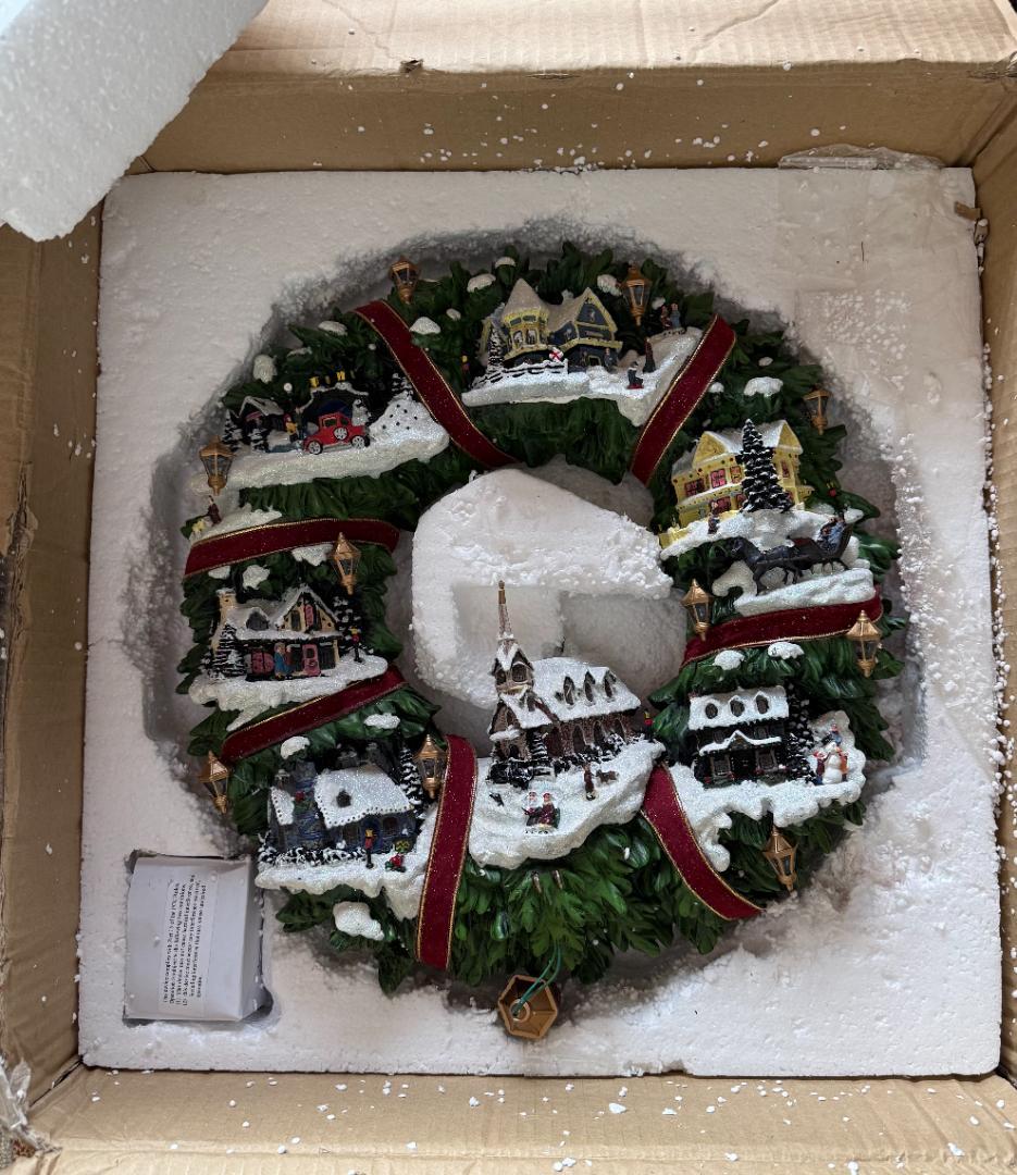 トーマスキンケード リース クリスマス ビレッジ 直径約42cm