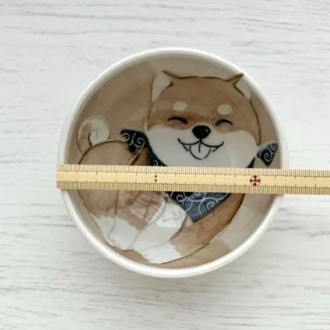 新品　日本製　笑いぬ　軽量茶碗　柴犬　ブラウン　犬