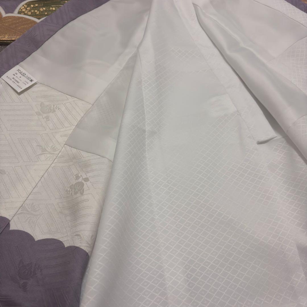 【新品】正絹 京友禅 多色染 伝統色 葡萄色 本金彩 お宮参り 産着 襦袢付