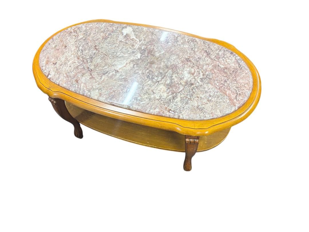 猫脚 天板 大理石 ローテーブル アンティーク