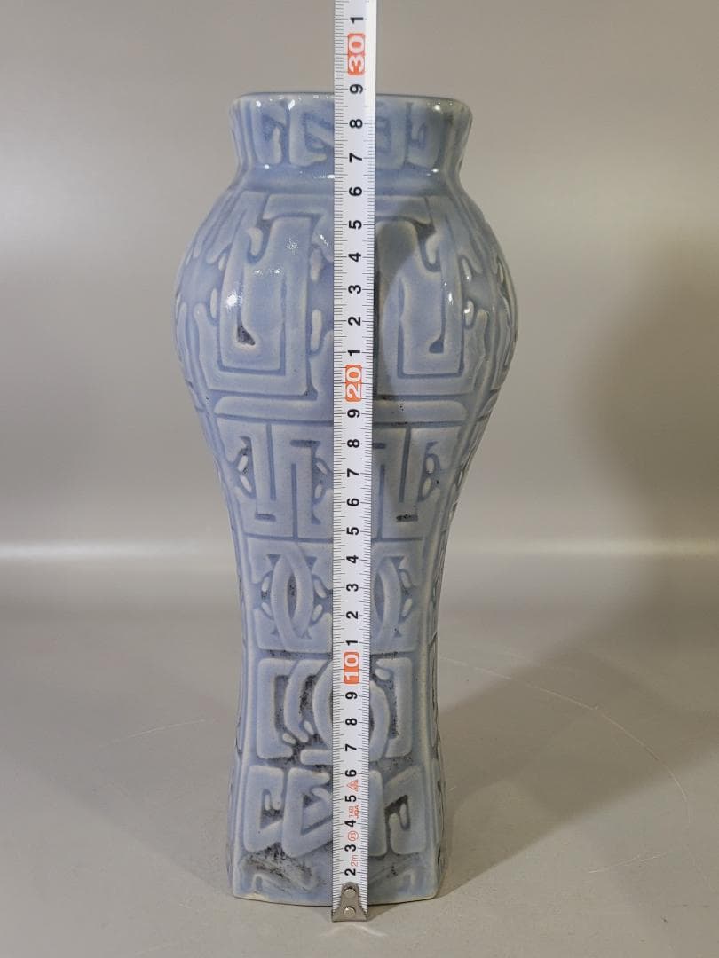 中国 饕餮紋 青釉瓶 DT753