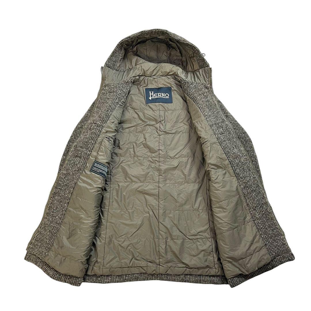 【 大きいサイズ 】 ヘルノ　ダッフルコート　ミックスツイード　フード　ポケット