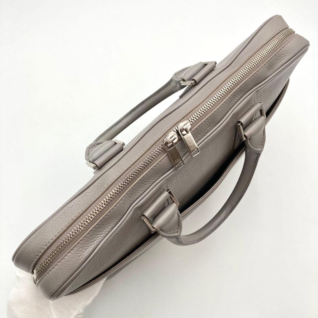 ち✨ Dior HOMME アトリエ ビジネスバッグ 本革 グレー ロゴ