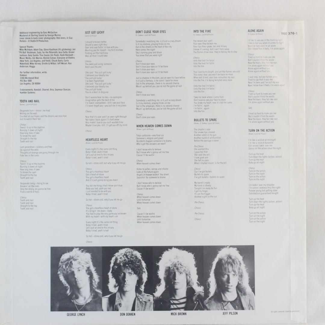 独LP Dokken Tooth And Nail ドイツオリジナル 初回プレス