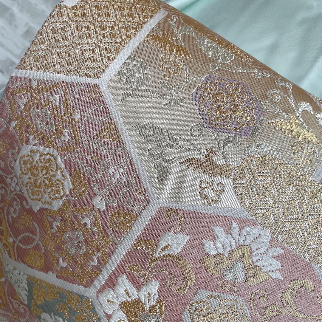 訪問着　フルセット　桜の木　花筏　綸子　入学式　卒業式　春めく　着物　Q5