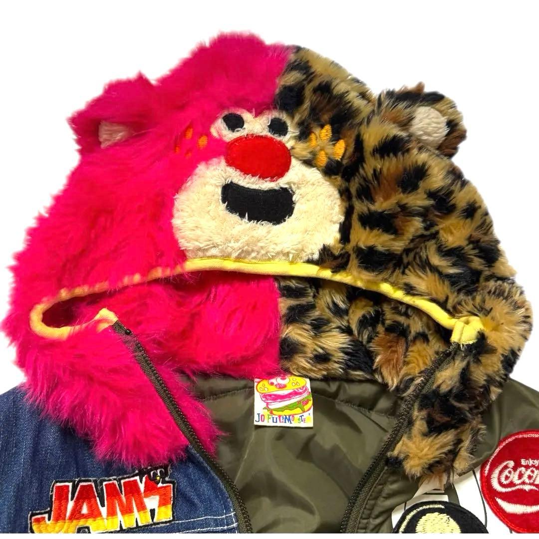 超希少 JAM ジョイフルモンスター 刺繍 デニム×MA1 中綿ジャケット150