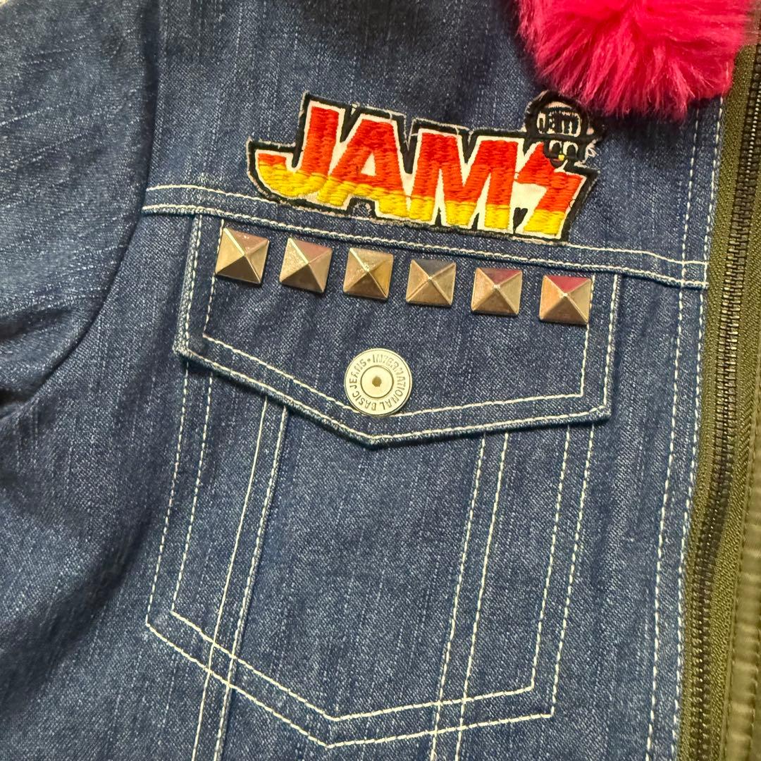 超希少 JAM ジョイフルモンスター 刺繍 デニム×MA1 中綿ジャケット150