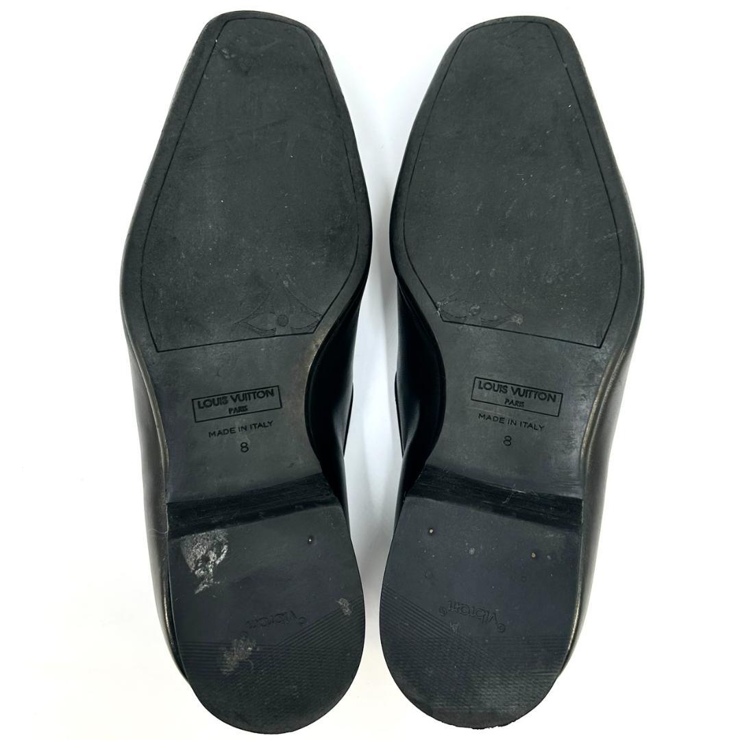 ルイヴィトン LVロゴプレート ビジネスシューズ ローファー 革靴 ブラック