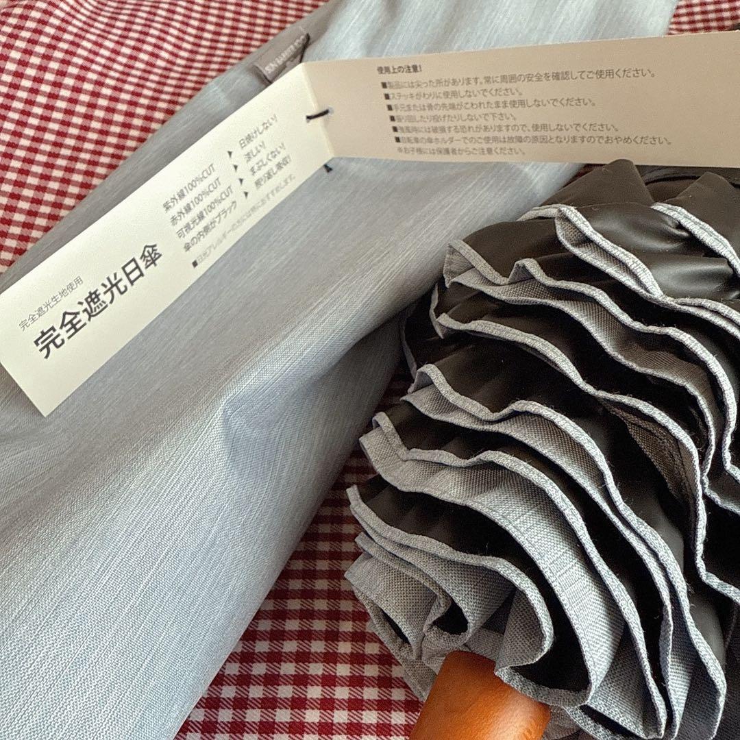 【新品.タグ付き.未使用】♡サンバリア　100 フリル日傘　ブルー♡