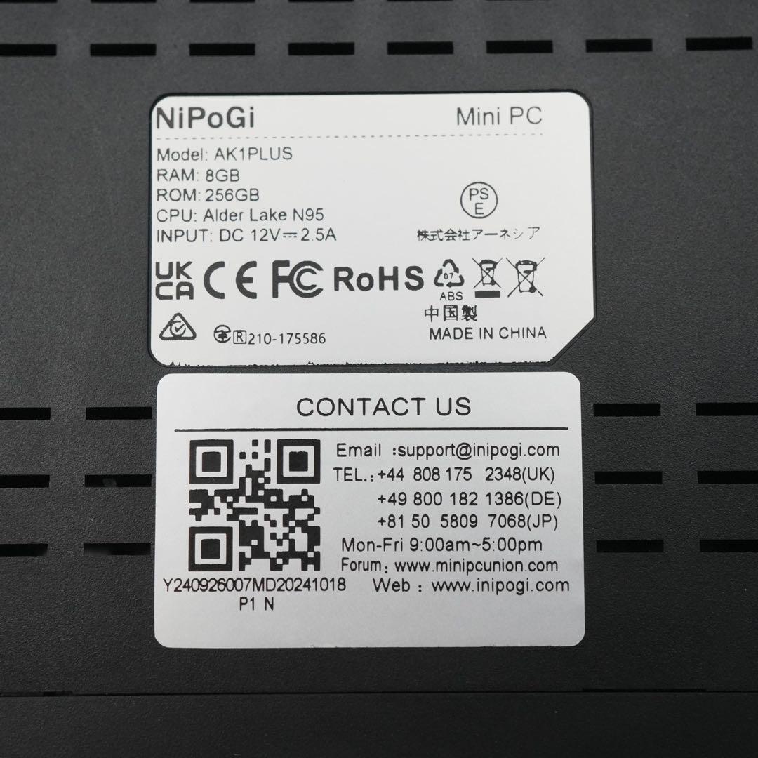 Nipogi Mini PC AK1PLUS ほぼ新品 美品 a5694