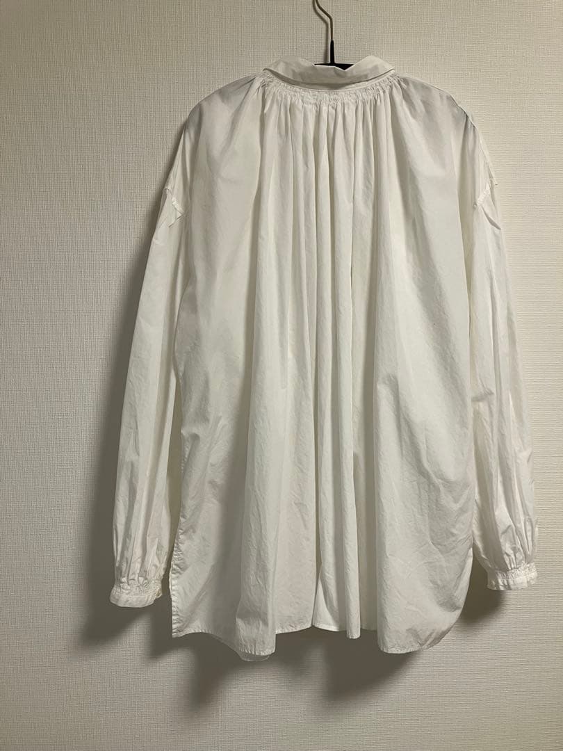 美品 Veritecoeur ヴェリテクール ギャザー ブラウス ホワイト