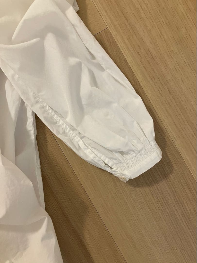 美品 Veritecoeur ヴェリテクール ギャザー ブラウス ホワイト
