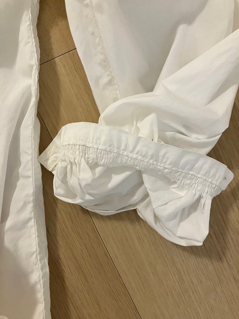 美品 Veritecoeur ヴェリテクール ギャザー ブラウス ホワイト