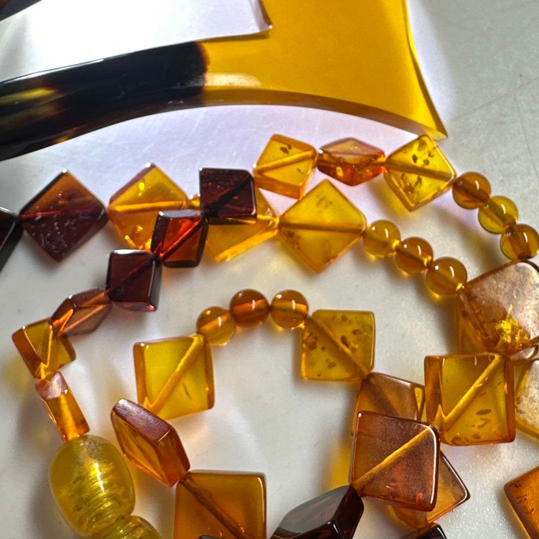 本鼈甲・琥珀　アクセサリー　132g タエチ　東な8-0110☆2F