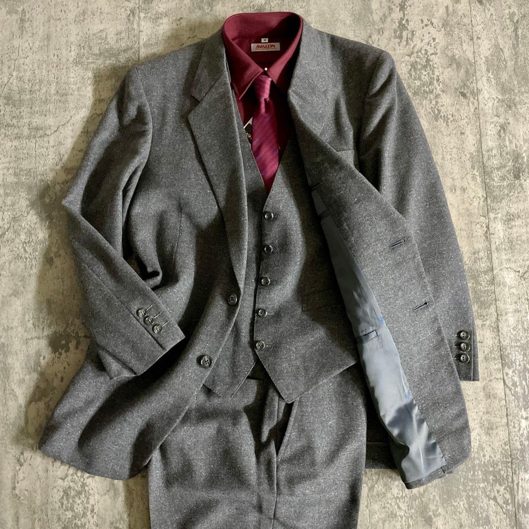 極上ウール 100% ヴィンテージ スリーピース × OLD GUCCIネクタイ