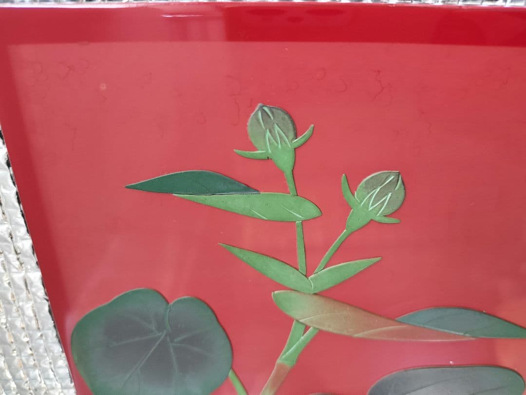 琉球漆器　 紅房　琉球漆工　沖縄　べんぼう 漆器　漆絵 プレート　工芸品