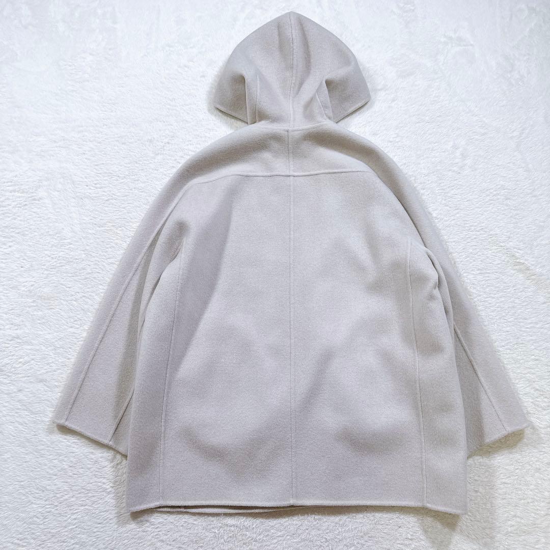 【美品】ボールジィ　プレミアムウールリバー フーデッドショートコート　薄ベージュ