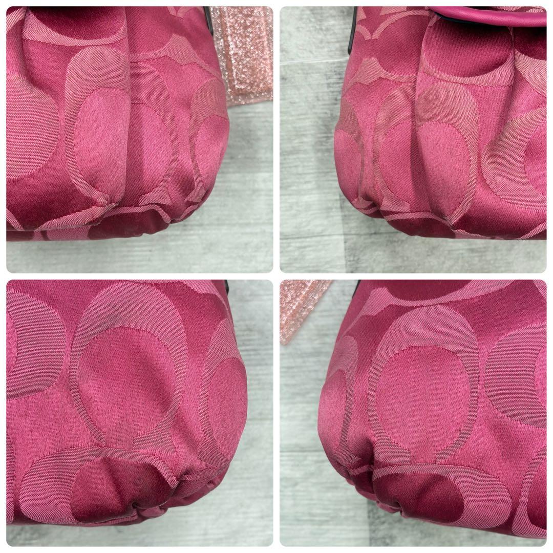 ✨稀少✨美品✨コーチ　ポピー　ショルダーバッグ　2way シグネチャー　ピンク