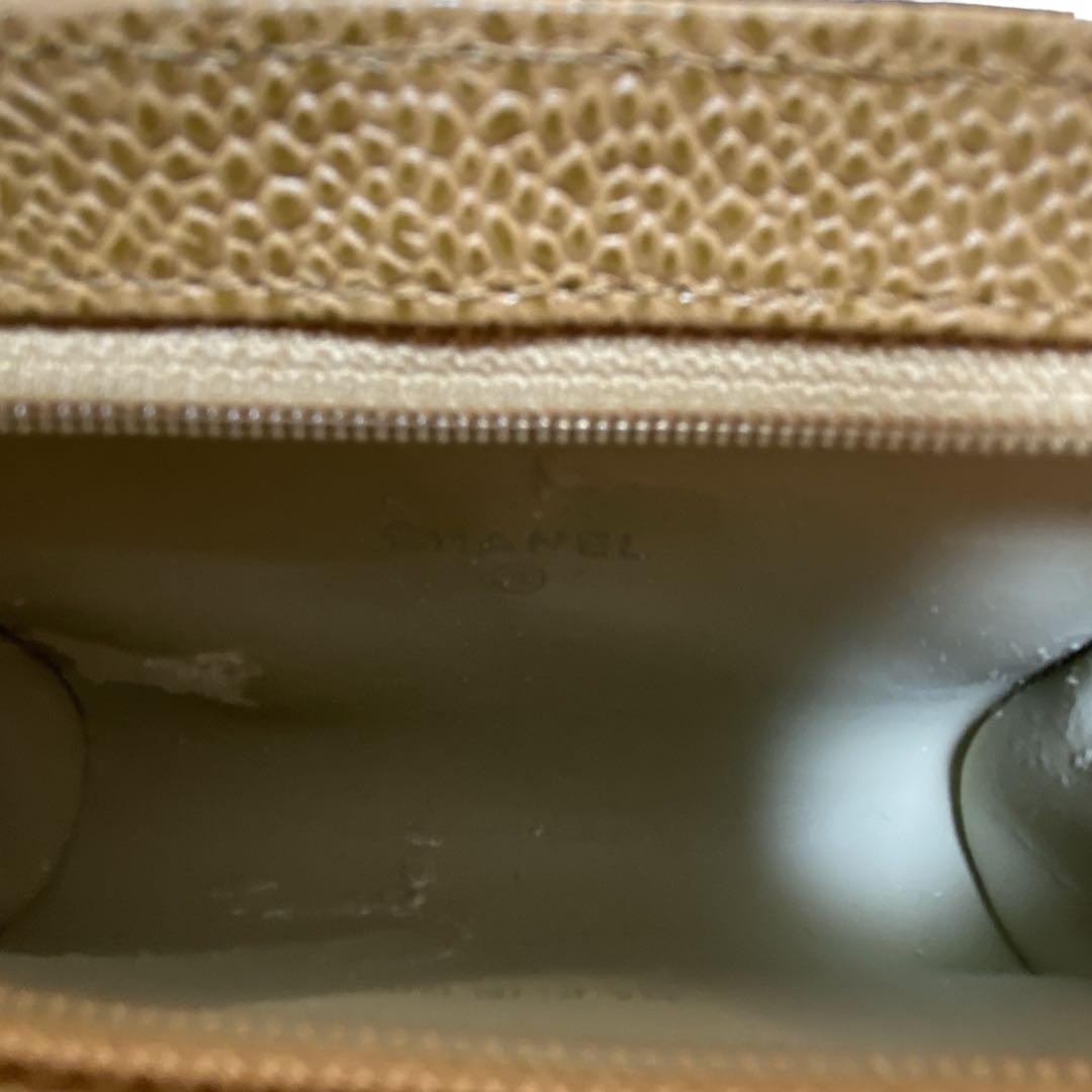 シャネル　CHANEL キャビアスキン　小物入れ　ベージュ