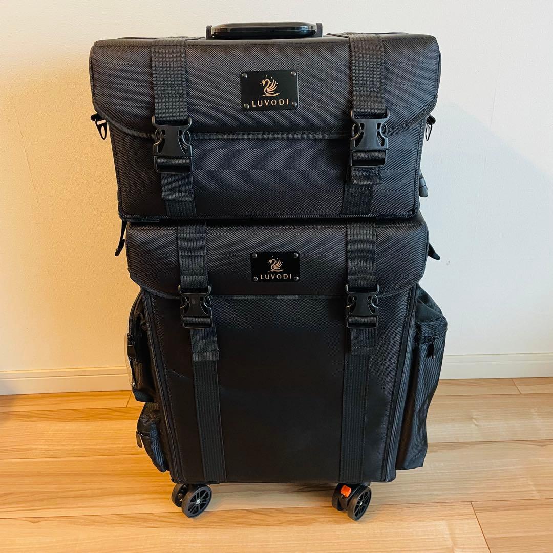 【極美品】LUVODI メイクボックスキャリー プロ用 屋内2回使用 3WAY