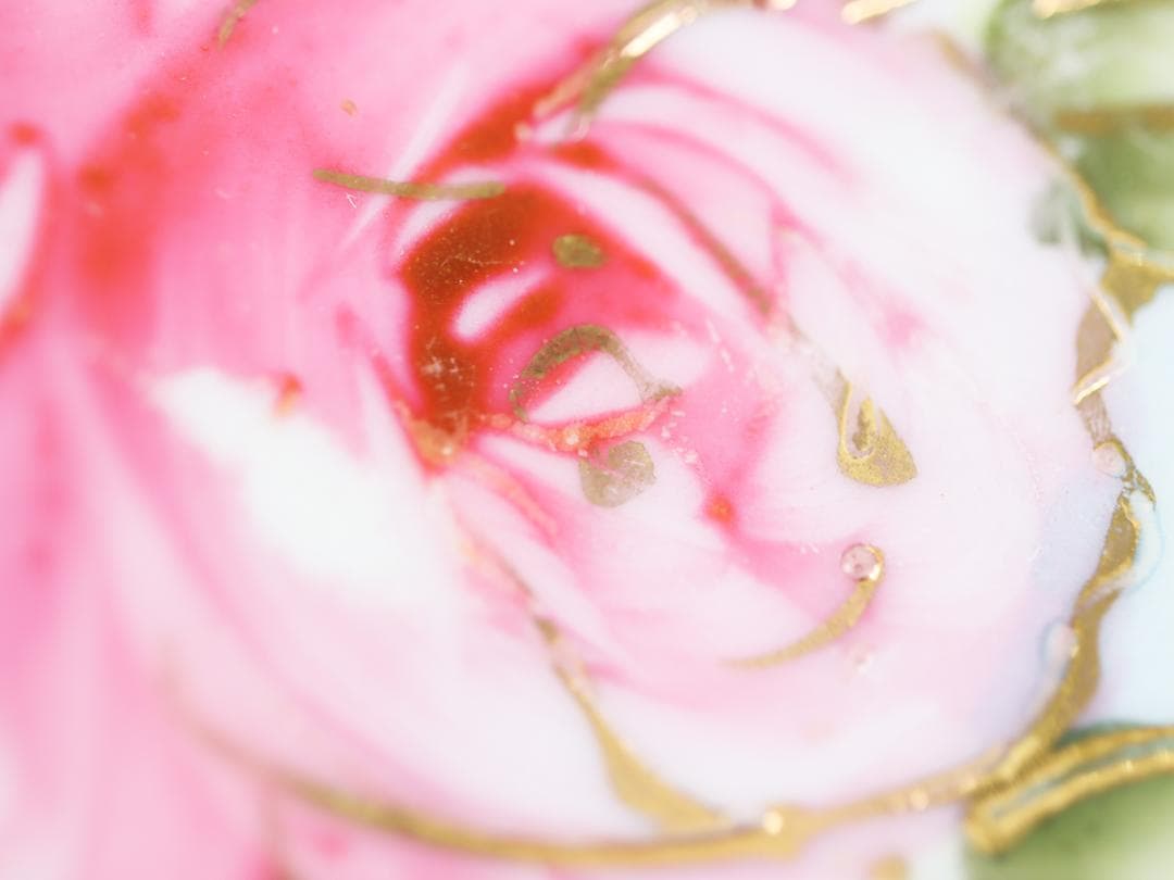 オールドノリタケ ハンドペイント 金彩薔薇絵 プレートセット 4枚 23cm