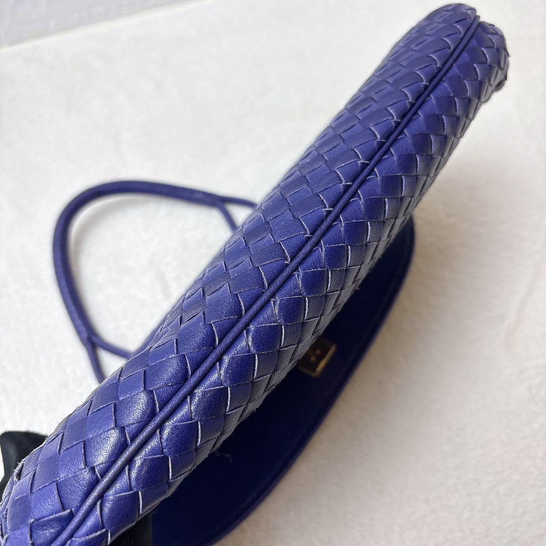 【希少✨】 ハマノ ロイヤルモデル イントレチャート ハンドバッグ レザー 青