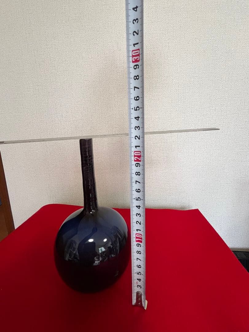 人間国宝  三代 徳田八十吉（正彦銘）  鶴首 花入 管理T199