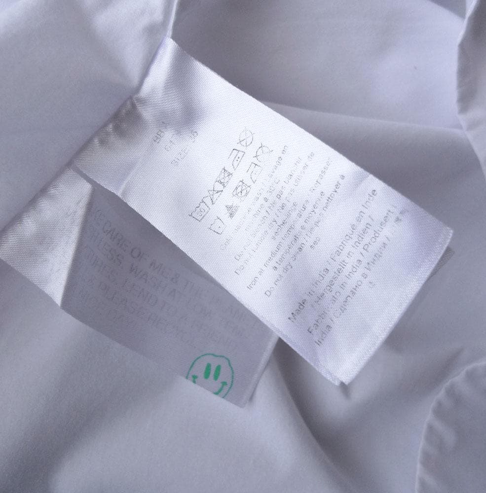 美品 GANNI インド製 ビッグカラーブラウス ミニワンピース ホワイト C