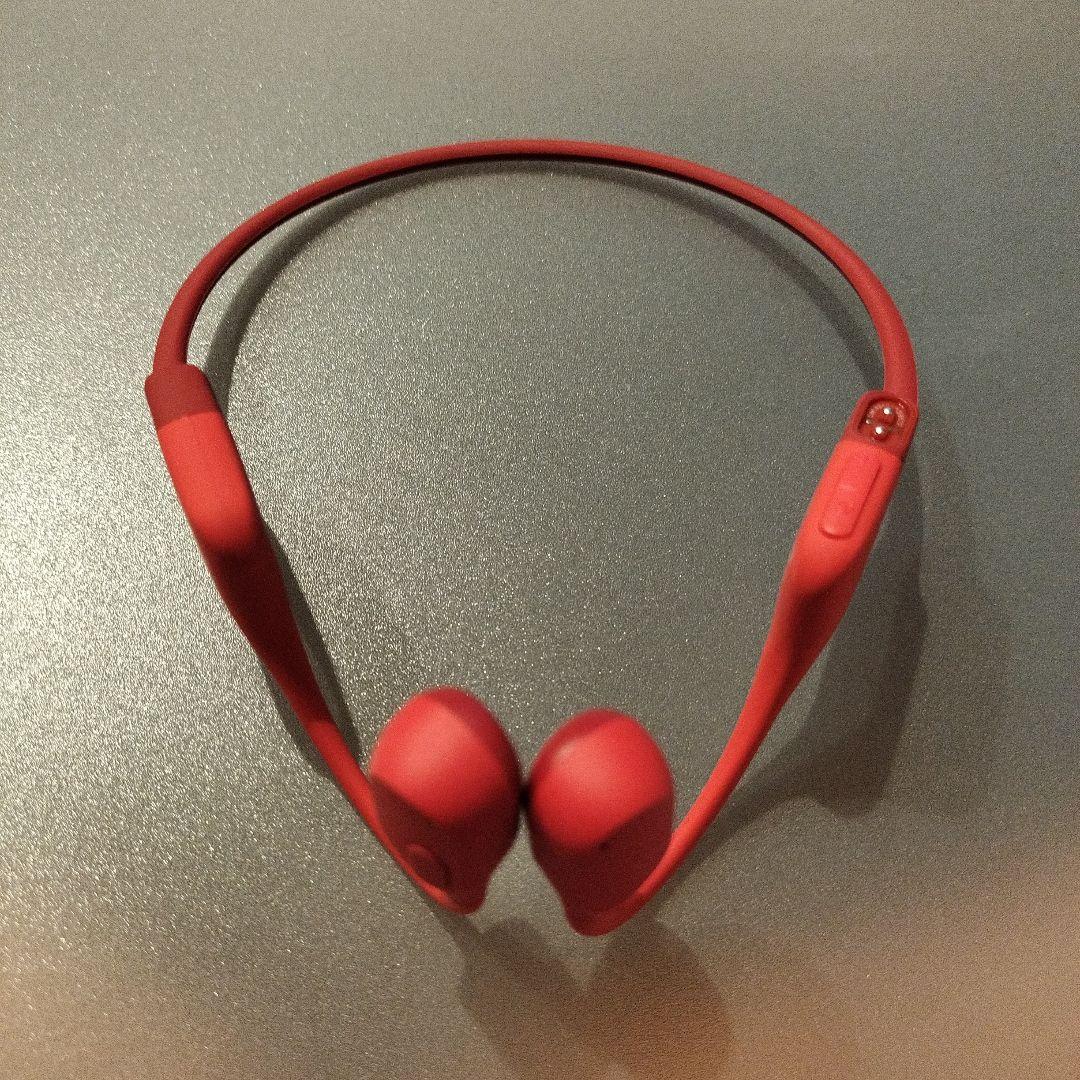 SHOKZ OPENRUN 骨伝導イヤホン レッド　使用時間30分　使用1回美品