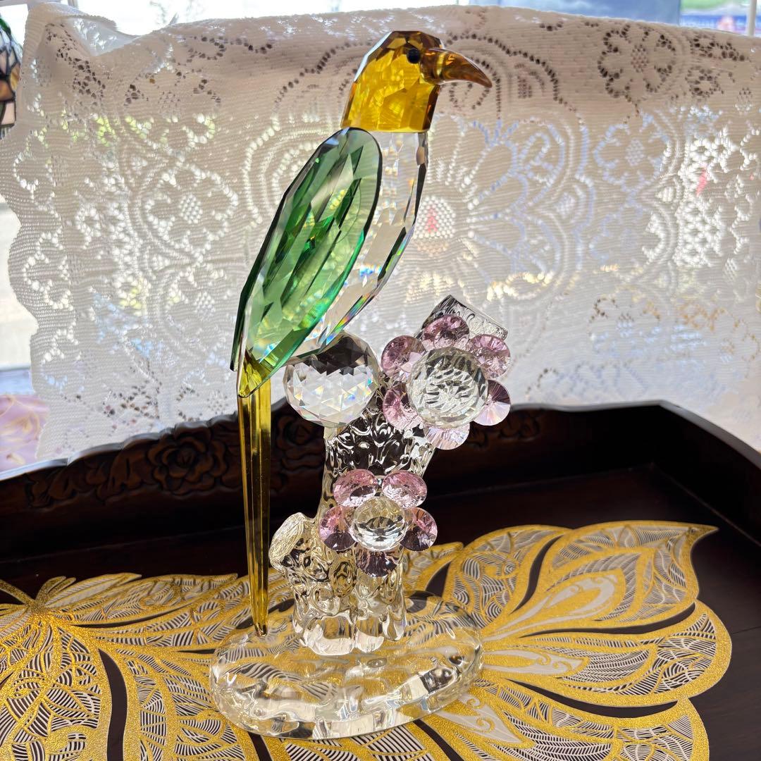 クリスタル製 鳥の置物