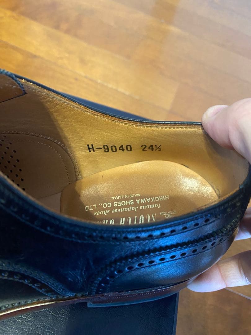 スコッチグレイン セミブローグ メダリオン レザー シューズ 24.5㎝　美品