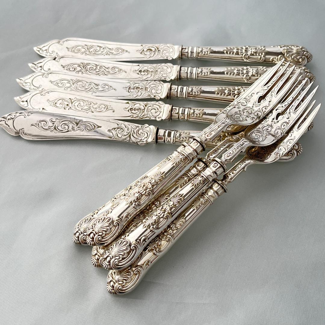 【John Gough】 キングスパターンのナイフ/フォーク 豪奢！！