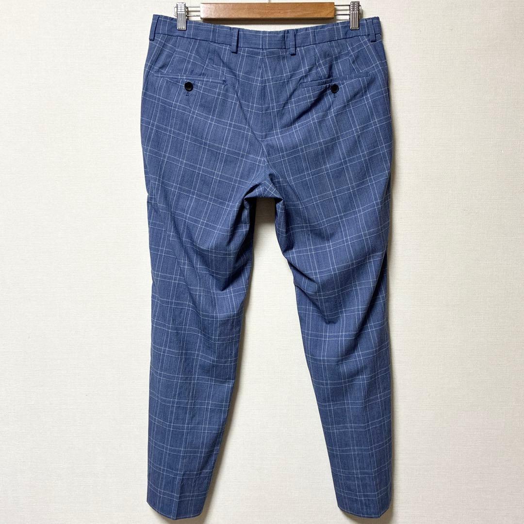 美品 現行タグ ヒューゴボス カルロバルベラ セットアップスーツ 青 チェック