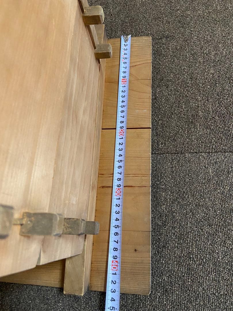 木製角【小】せいろ　アンティーク　レトロ　竹スノコ付き　蒸し器