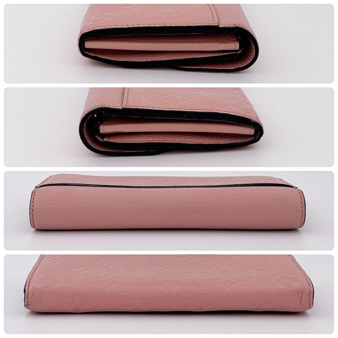 【美品】ルイヴィトン ポルトフォイユ サラ アンプラント 長財布 ピンク