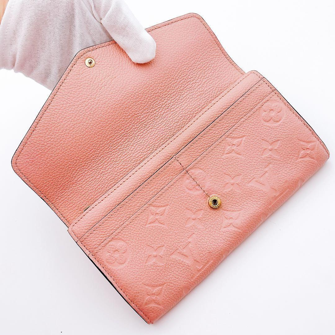 【美品】ルイヴィトン ポルトフォイユ サラ アンプラント 長財布 ピンク