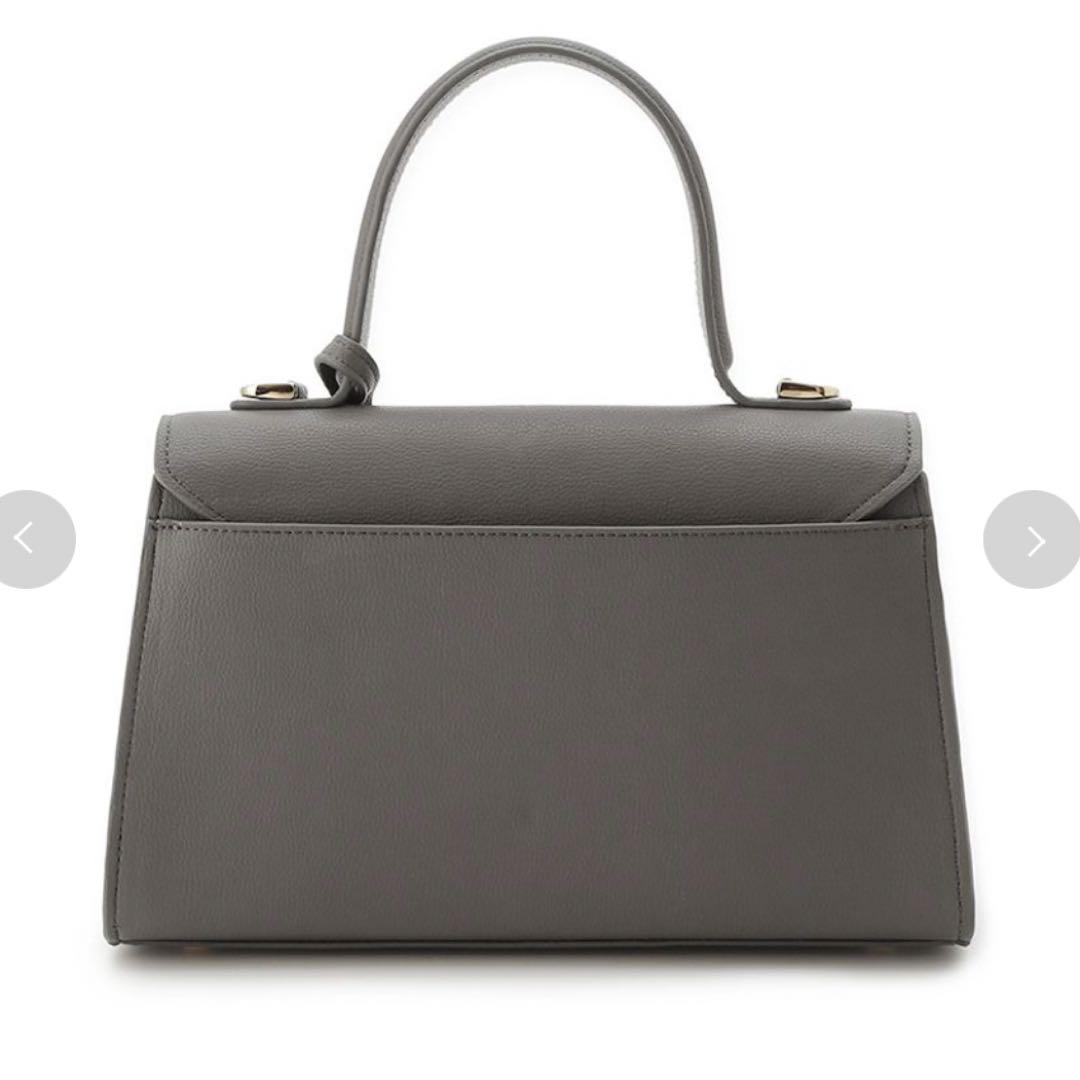 セルフォード　ビジューツイストバックルハンドバッグ　グレー