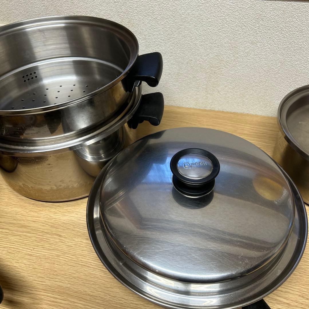 【Amway/アムウェイ】Queen まとめフライパン鍋ロングハンドル新品付き