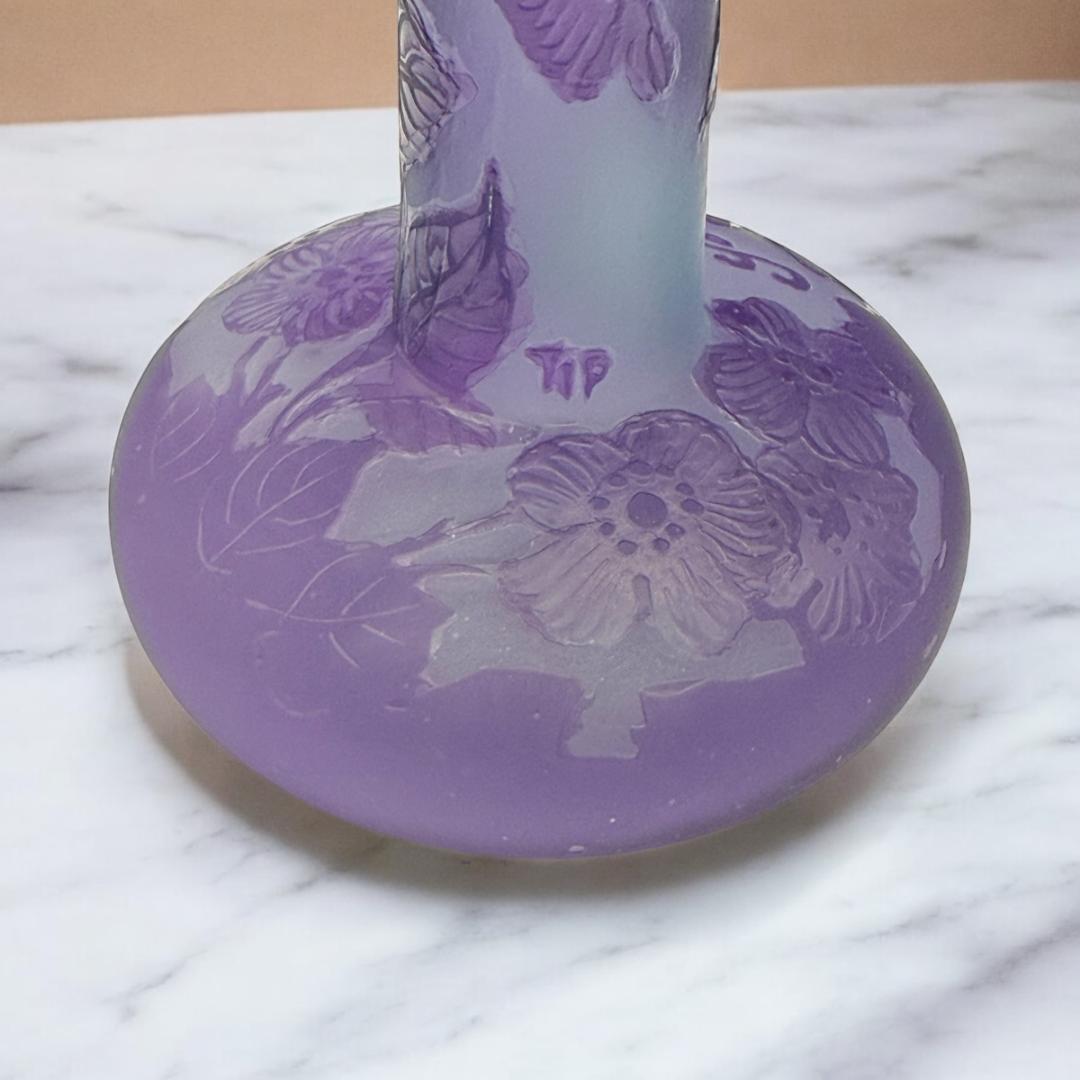 【証明書付】エミールガレ 花瓶 高さ21cm 幅9cm カメオ彫り