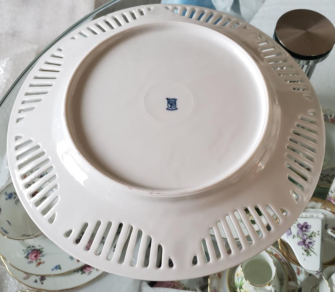 シューマン 希少 ババリア ドレスデン フラワー ピアス プレート