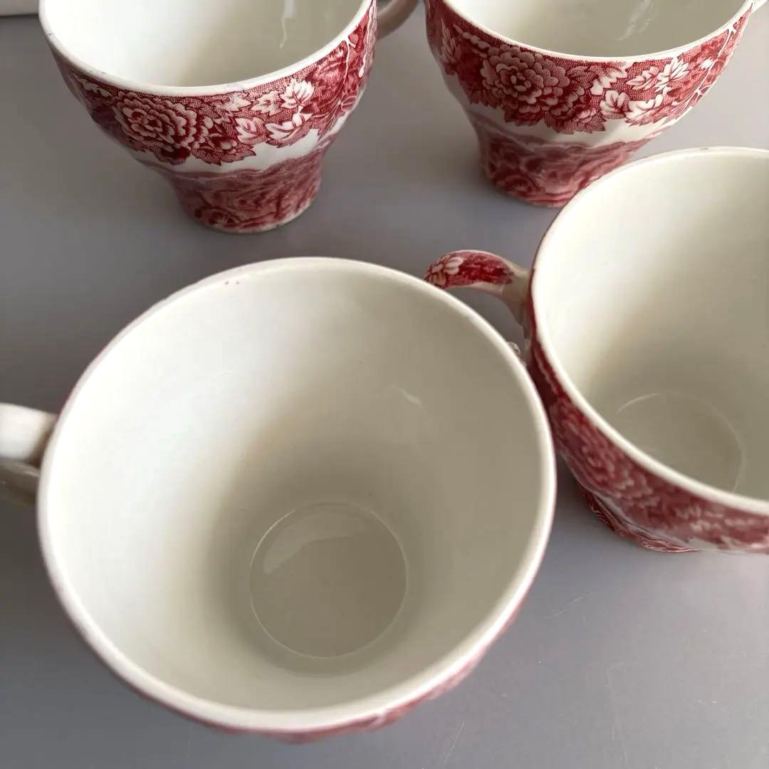 Wood&Sons/ティーカップ&ソーサー4客/エノクウッズ レッド