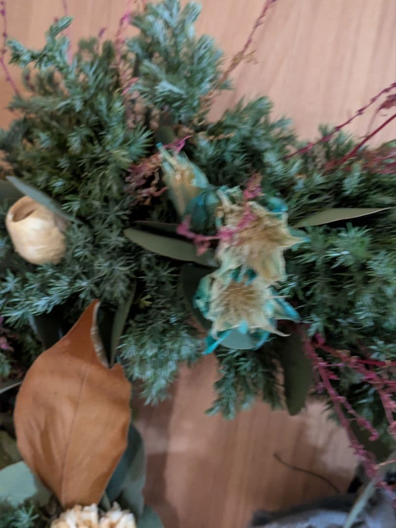 ドライフラワー★ボリュームグリーンリース★セルリア　クリスマスにも♪