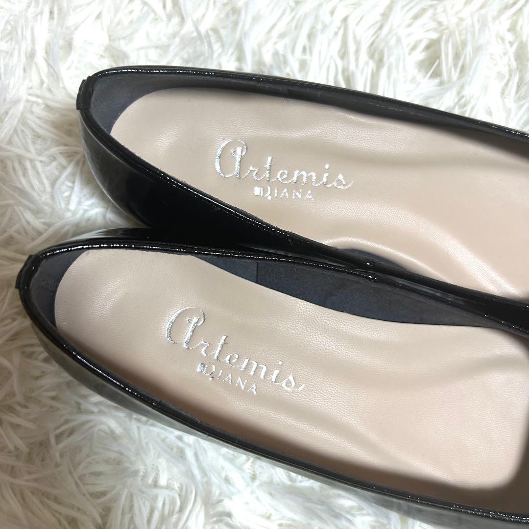 未着用✨ダイアナ ビジューバックル エナメル ローヒールパンプス 24.5㎝