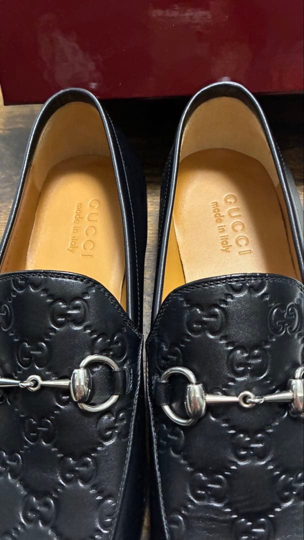 残り1日30%オフ 未使用　現行　Gucci ホースビットローファー　6.5