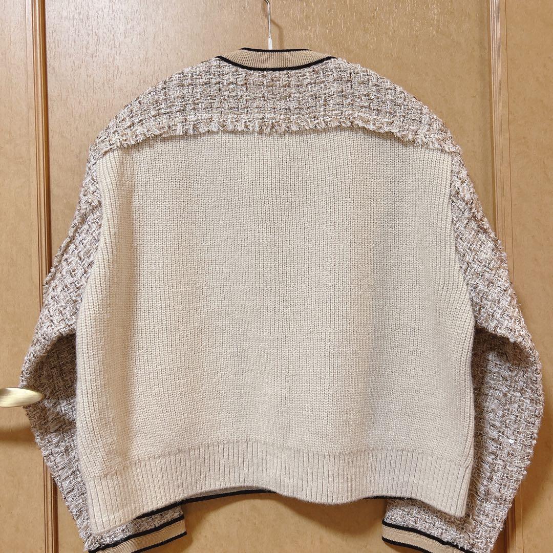 Ballsey ニットコンビツイード クルーネックジャケット36（9号）