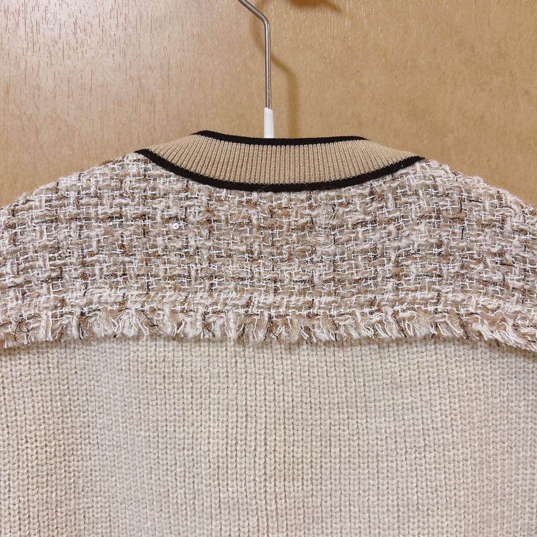 Ballsey ニットコンビツイード クルーネックジャケット36（9号）