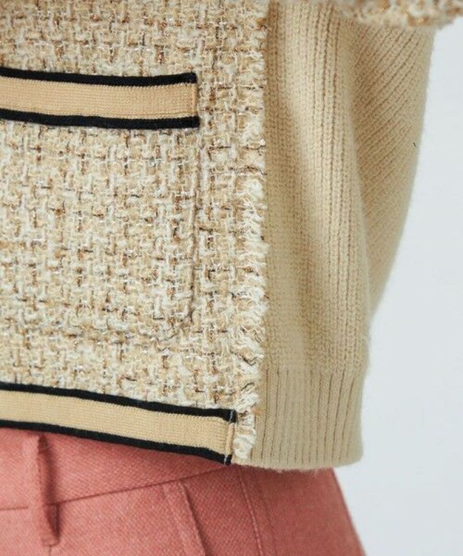 Ballsey ニットコンビツイード クルーネックジャケット36（9号）