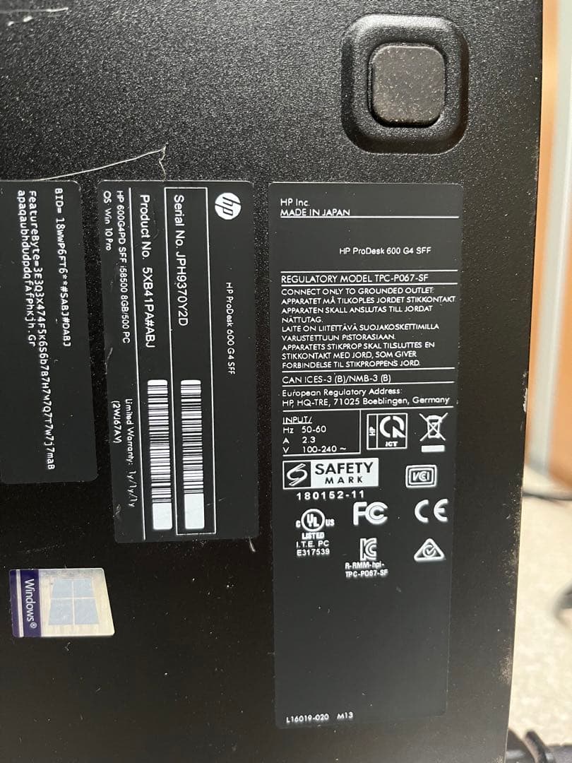 hp ProDesk 600 G4 Core i5 パソコン デスクトップ