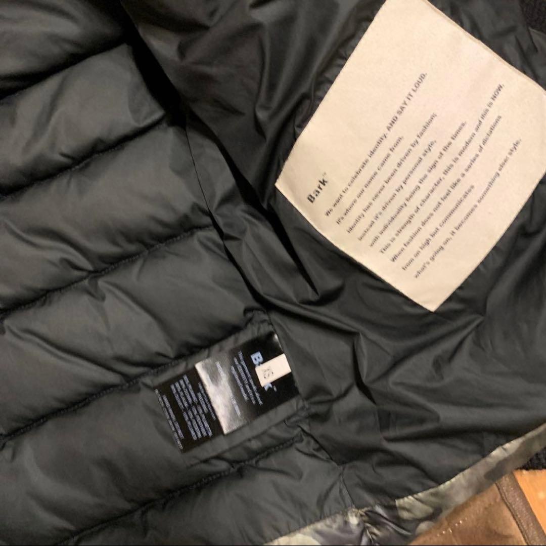 美品　Bark バーク　ニット　ダッフル　ダウン　ジャケット　カモフラ　迷彩