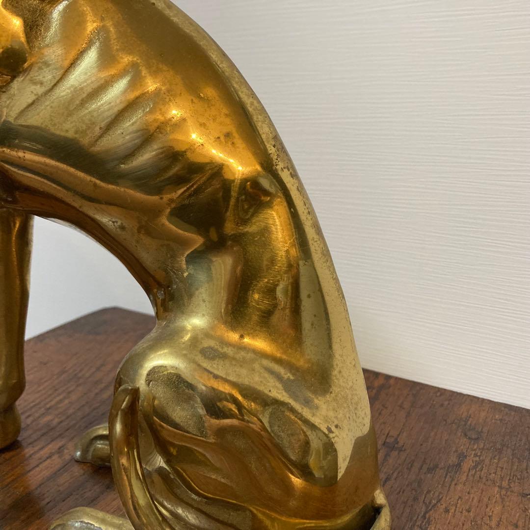 真鍮製 犬の置物 グレイハウンド ヴィンテージ アンティーク レトロ ブラス